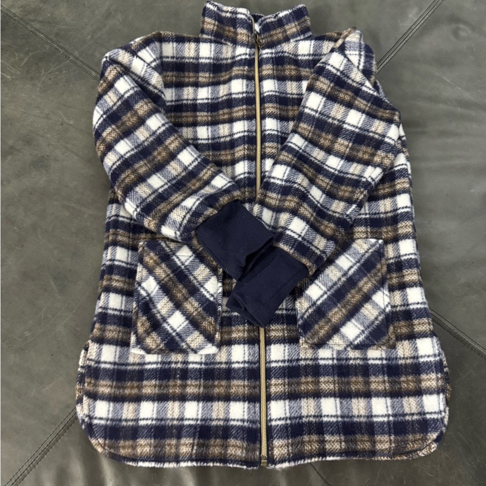 Cozy Plaid Zip-Up Girls Jacket